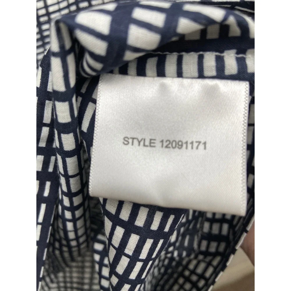Tory Burch Button-Up Top Plaid Print‎ Short Sleeve Blouse Size 6